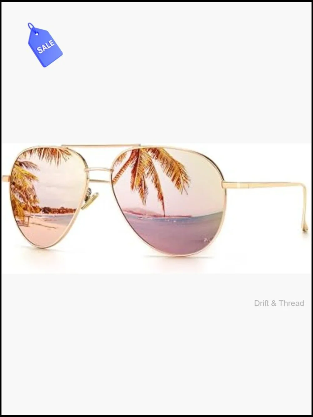 Oversized Aviator Sunglasses Polarized UV400 Lightweight Metal Frame